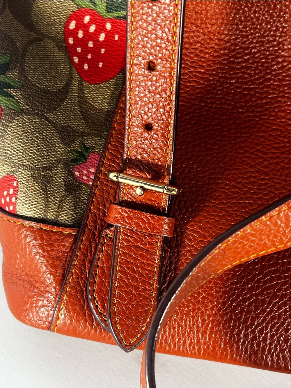 Coach Strawberry Print Signature Backpack with Wallet & Card Case - Red/Tan - Picture 11 of 16